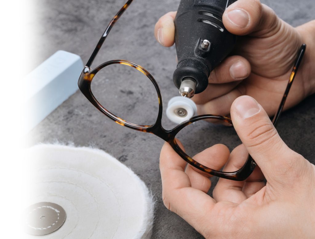 eyeglass repair & polishing  by expert technician