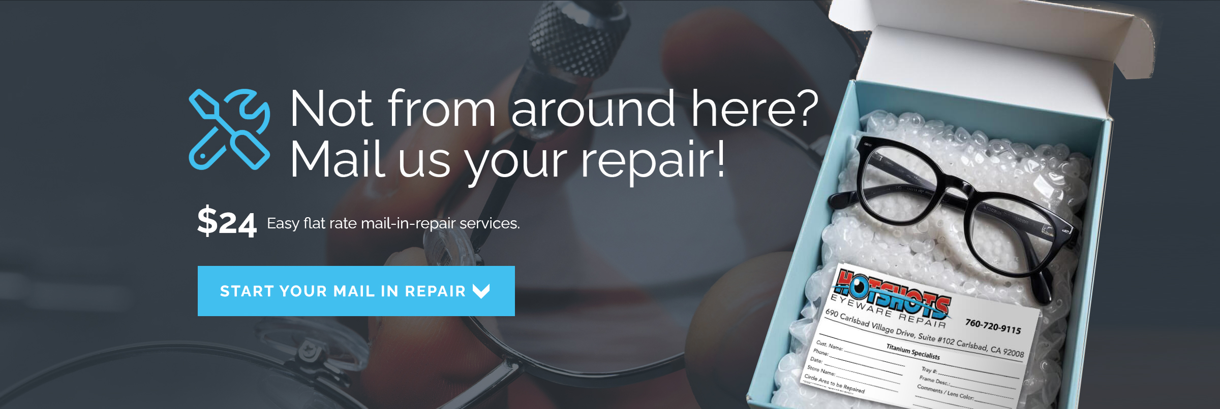 Mail-in eyeglass repair services available